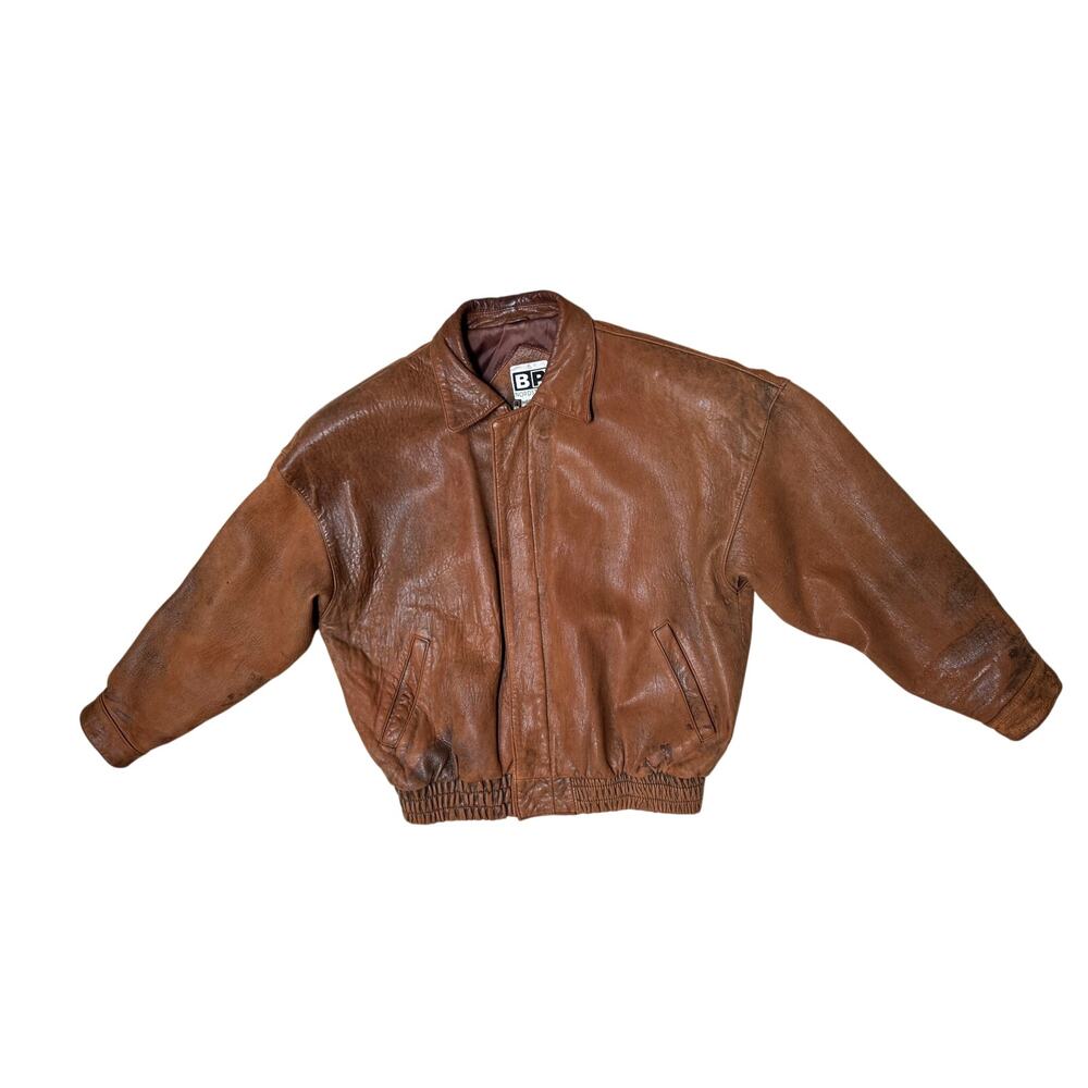 B.P.Nordstrom distressed 80's vintage Korean made Leather Jacket women’s small